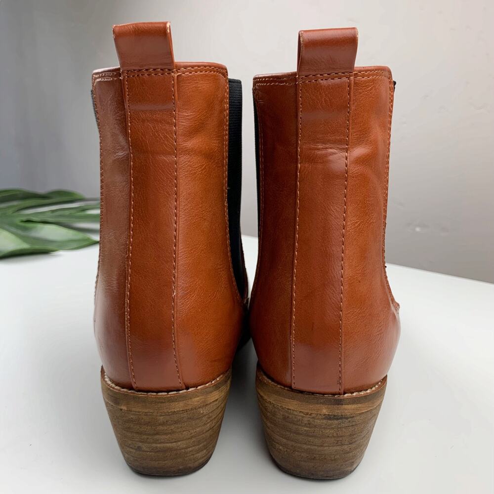 Arider Girl Heeled Chelsea Boots Brown Faux Leather Women's 6.5 - Picture 11 of 13